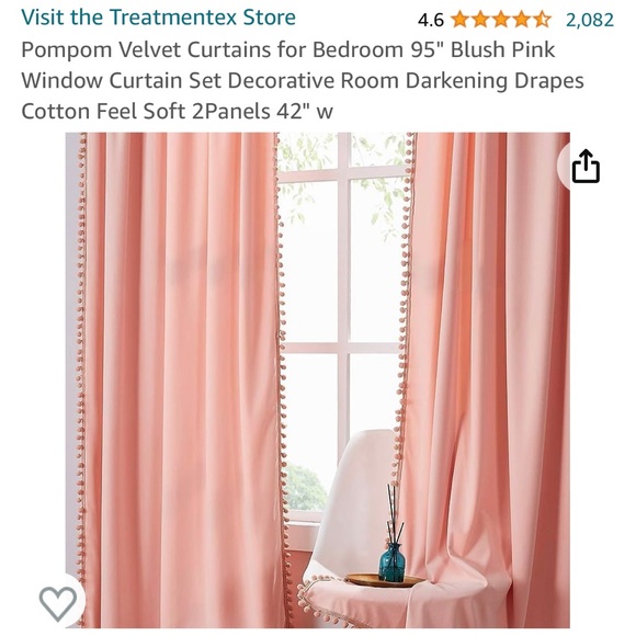 Pink velvet curtains room darkening - Picture 2 of 5